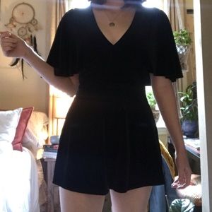 BERSHKA Black Velvet Romper